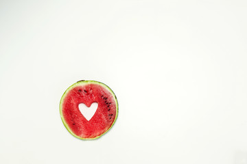 watermelon heart texture isolated