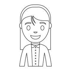 cartoon woman smiling icon over white background vector illustration