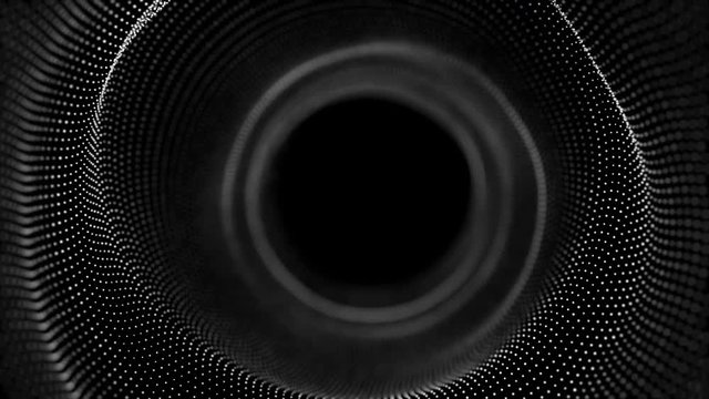 60fps looped seamless abstract black and white mask background. Smooth motion of hi-tech dots. For logo and title placement, event, concert, presentation, site, VJ, Resolume.