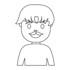 cartoon man smiling icon over white background vector illustration