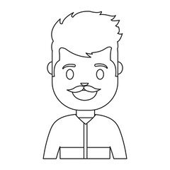 cartoon man smiling icon over white background vector illustration