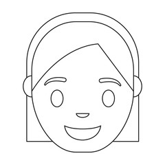 cartoon woman smiling icon over white background vector illustration