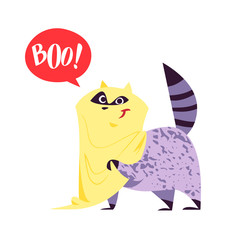 Vector funny portrait of Halloween animal