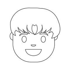 cartoon man face icon over white background vector illustration
