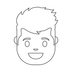 Obraz na płótnie Canvas cartoon man face icon over white background vector illustration