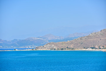 View from above to the beach in Crete island
