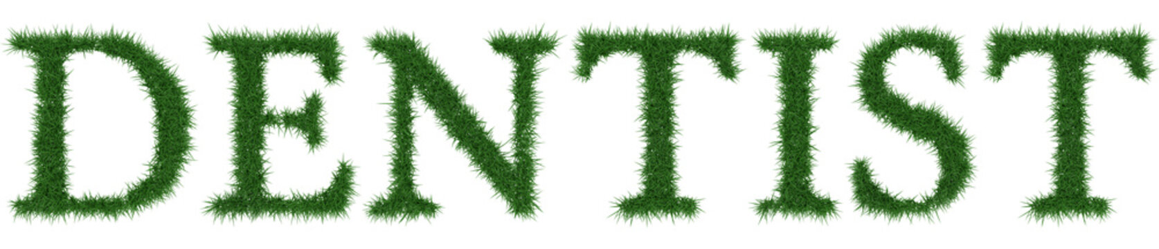 Dentist - 3D rendering fresh Grass letters isolated on whhite background.