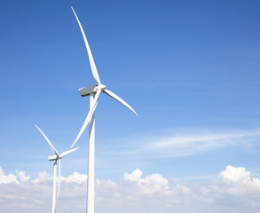 wind turbines with cloud background.