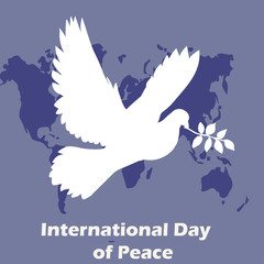 International day of Peace illustration. Dove of Peace