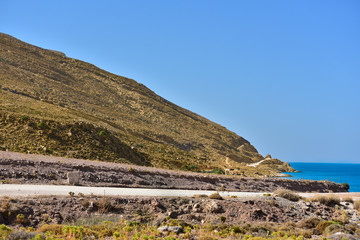 Mountain road on the island of Balos. Crete.