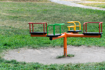 Children's playground in the park for background