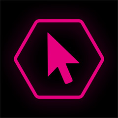 Neon Button Polygon - Mauszeiger