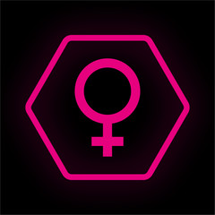 Neon Button Polygon - Geschlecht weiblich