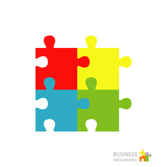 Puzzle piece infographics. Business concept vector illustration.
