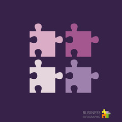 Puzzle piece infographics. Business concept vector illustration.