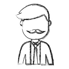 avatar businessman icon over white background vector illustration