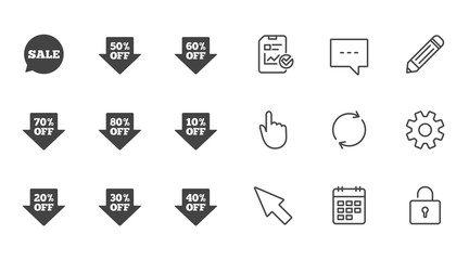 Sale discounts icons. Special offer signs.