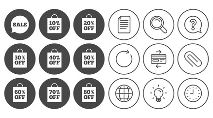 Sale discounts icons. Special offer signs.