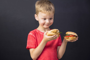 Child eat fast food