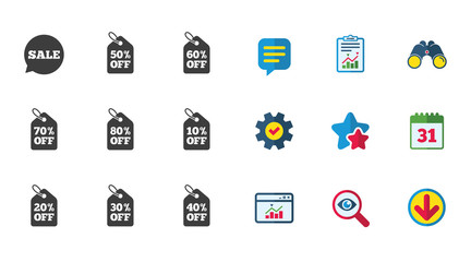 Sale discounts icons. Special offer signs.