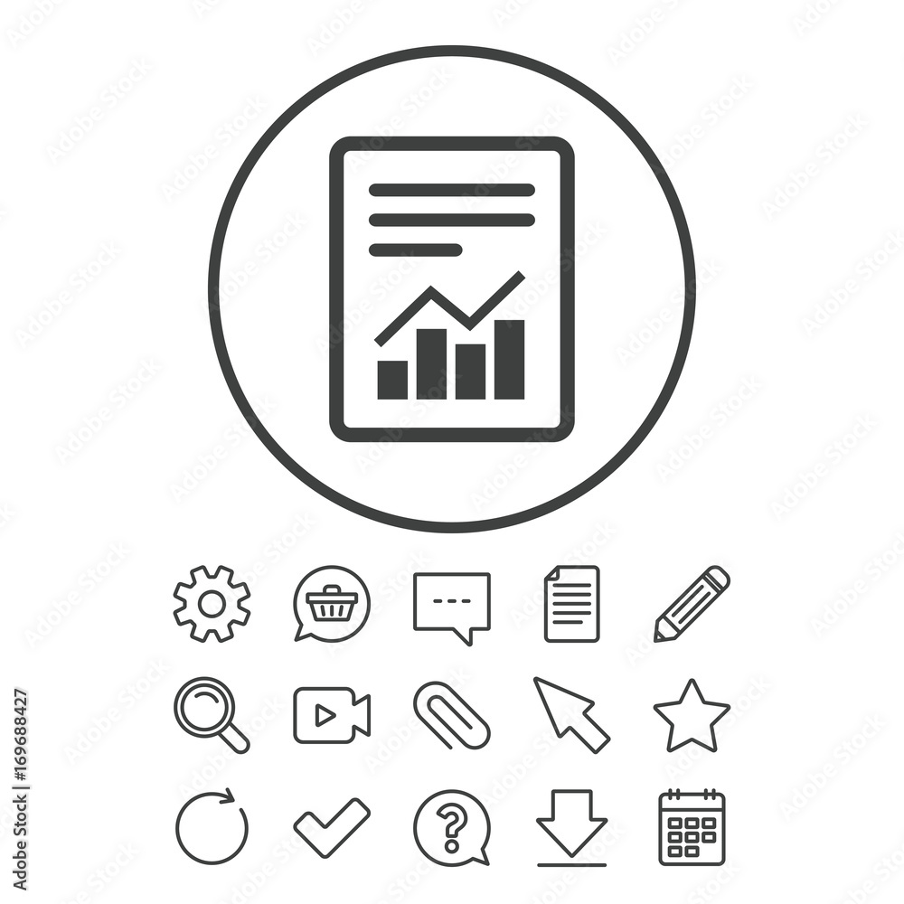 Poster text file sign. file document with chart symbol.