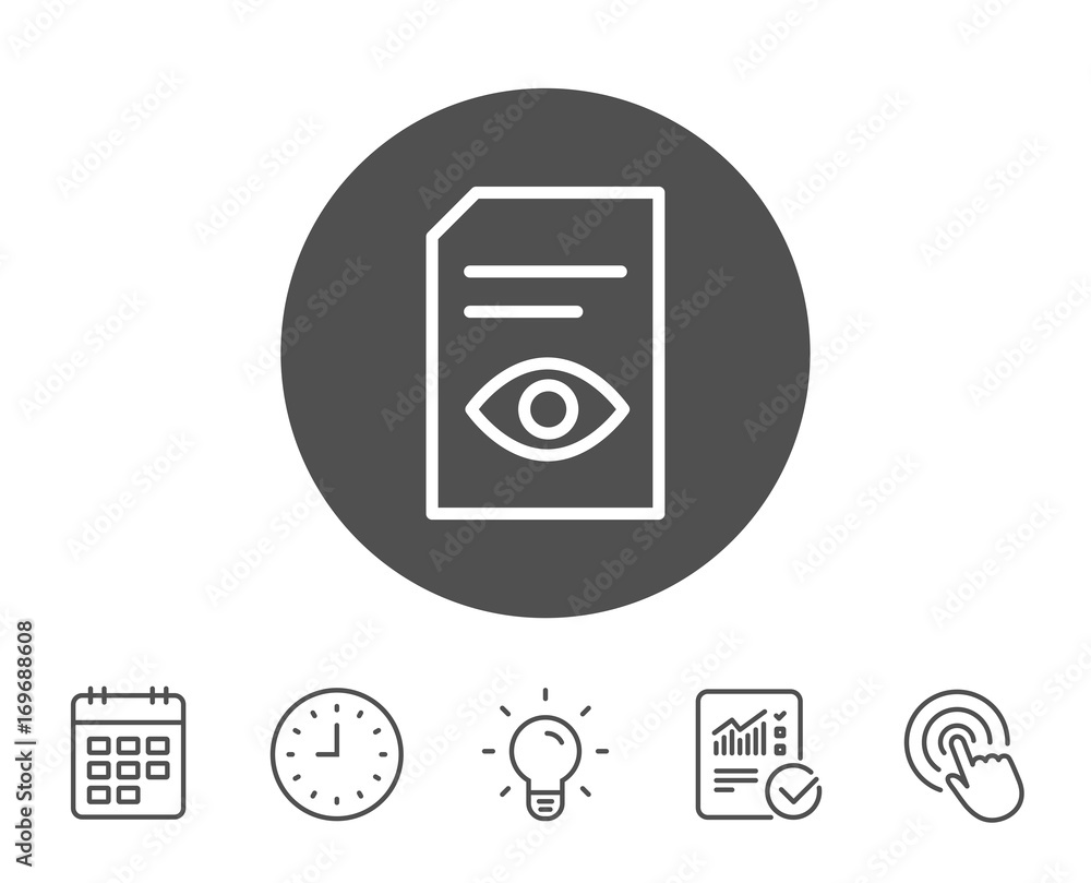 Poster view document line icon. open file sign.