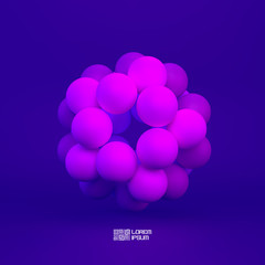 Sphere. Connection structure. 3D vector illustration for design.