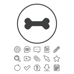Dog bone sign icon. Pets food symbol.