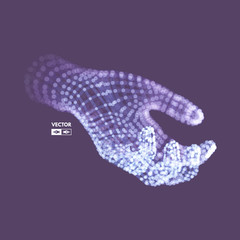 Human Arm. Hand Model. Connection structure. Future technology concept. 3D Vector illustration.