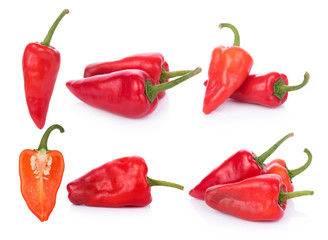 chili peppers on white background