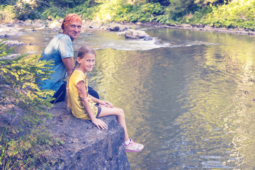 Fototapeta premium Happy father and daughter