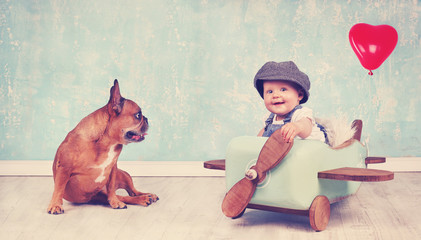 Freunde - kleines Mädchen mit Hund