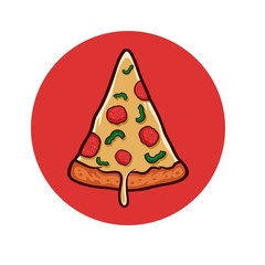 Pizza on white background.Pizza isolated object