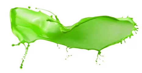 Fototapeten green paint splash isolated on a white background © Iurii Kachkovskyi