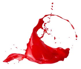 Foto op Plexiglas red paint splash isolated on a white background © Iurii Kachkovskyi
