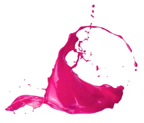 Gordijnen pink paint splash isolated on a white background © Iurii Kachkovskyi