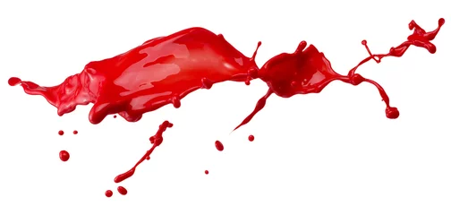 Foto op Canvas red paint splash isolated on a white background © Iurii Kachkovskyi