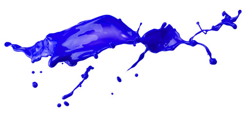blue paint splash isolated on a white background