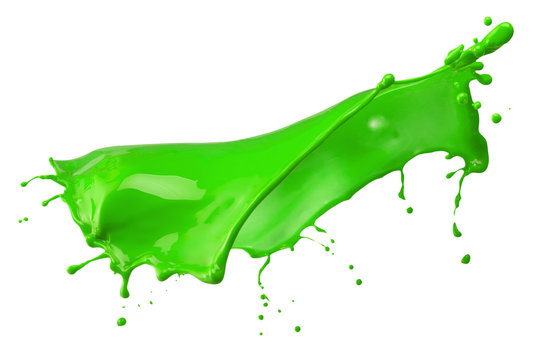 green paint splash isolated on a white background
