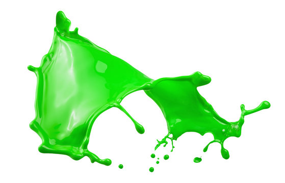 green paint splash isolated on a white background
