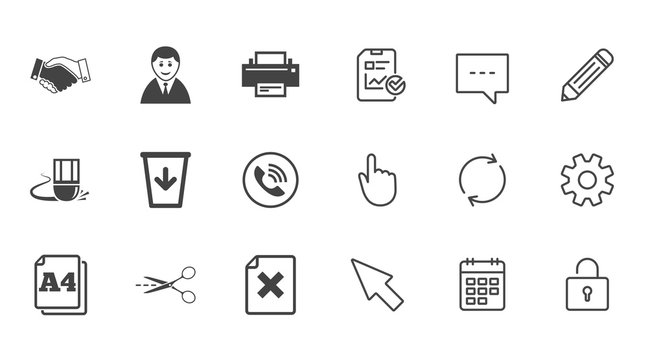 Office, documents and business icons.