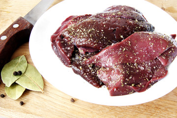 raw liver with spices