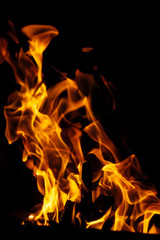 Fototapeta premium Fire on black background.