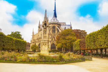 Obraz premium Notre Dame de Paris Cathedral, most beautiful Cathedral in Paris