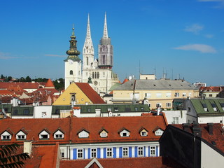 Blick auf die Altstadt von Zagreb, Kroatien