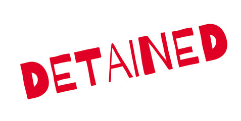 Detained rubber stamp. Grunge design with dust scratches. Effects can be easily removed for a clean, crisp look. Color is easily changed.