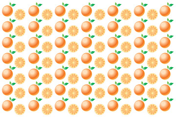 Graphic Oranges, On a white background pattern, Vector illustration