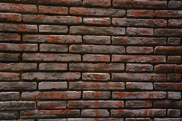 Brick wall of dark color background