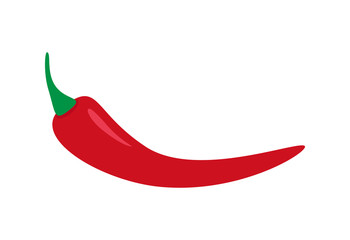 Red chilli pepper vector illustration, chilli drawing icon isolated on white background.
