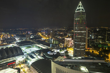 Obraz premium frankfurt am main germany at night from above